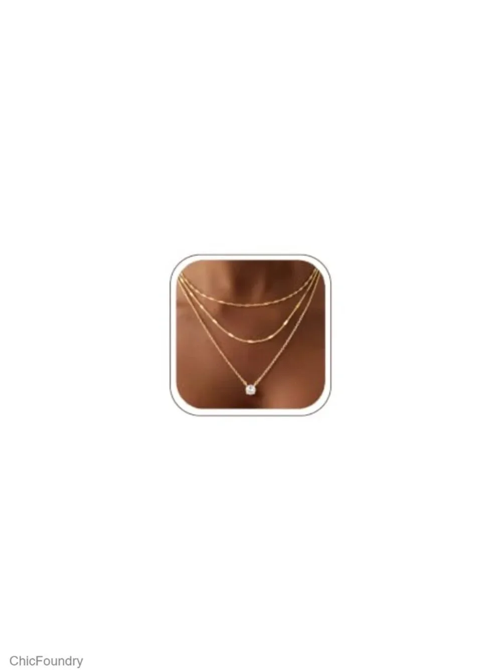 Layered Gold Plated Necklace Set for Women, 14K Gold Plated, Hypoallergenic,